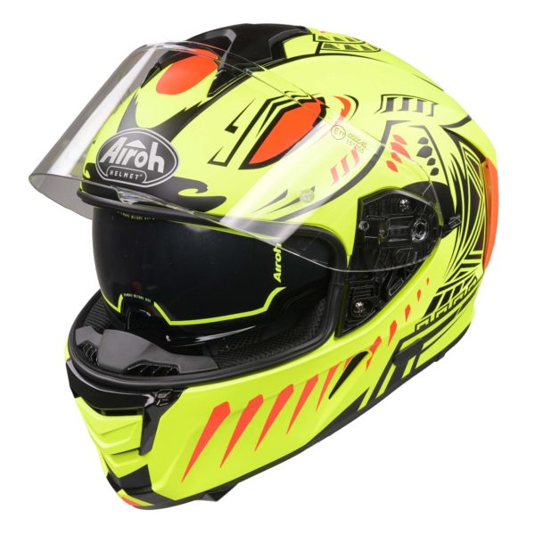Airoh Spark Flow Helmet - Matt Yellow Fluro Vibe (Small) - Image 10