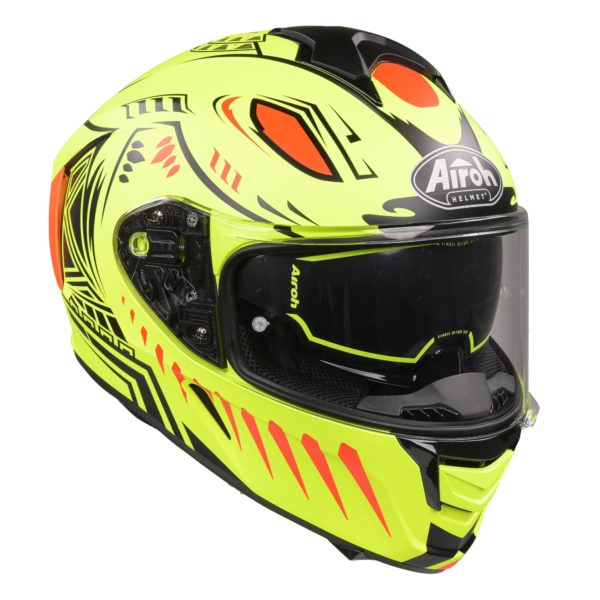 Airoh Spark Flow Helmet - Matt Yellow Fluro Vibe (Small) - Image 13