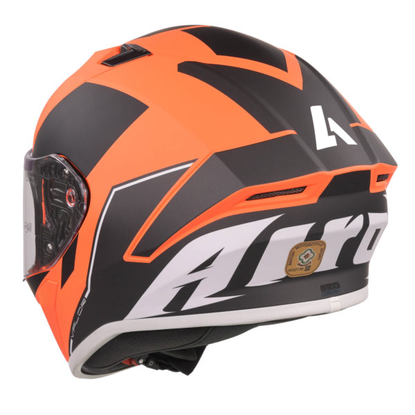 Airoh Valor Full Face Helmet - Matt WINGS ORANGE (Small) - Image 4