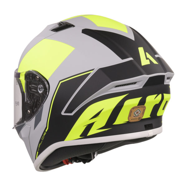 Airoh Valor Full Face Helmet - Matt WINGS FLURO YELLOW (Large) - Image 4