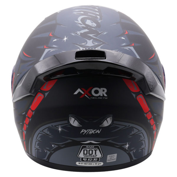 Axor Helmet Rage Full Face - Python Black Grey Red Matt - Large - Image 8