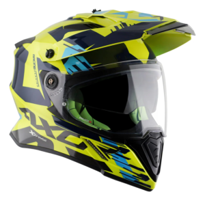Axor Helmet X-Cross Adventure – X1 Gloss Neon Yellow/Blue Graphic – Large