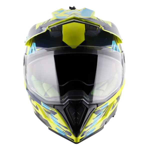 Axor Helmet X-Cross Adventure - X1 Gloss Neon Yellow/Blue Graphic - Large - Image 10