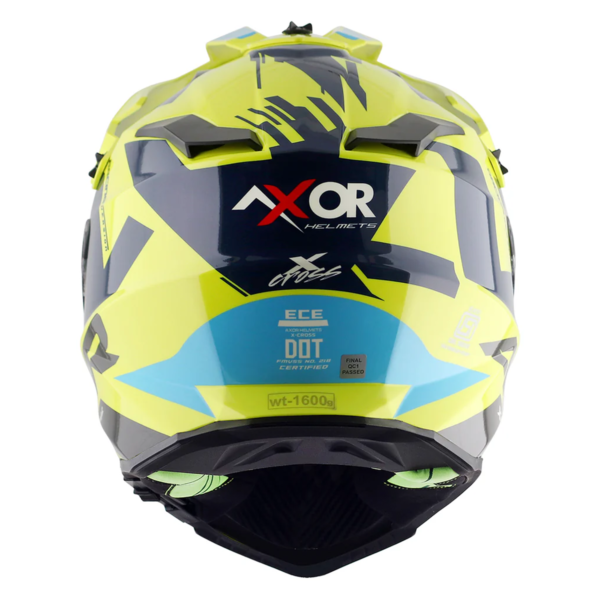 Axor Helmet X-Cross Adventure - X1 Gloss Neon Yellow/Blue Graphic - Large - Image 6