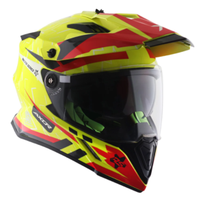 Axor Helmet X-Cross Adventure – Flash Gloss Neon Yellow/Red Graphic – Large