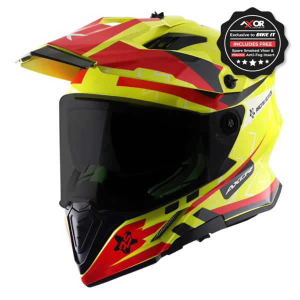 Axor Helmet X-Cross Adventure - Flash Gloss Neon Yellow/Red Graphic - Large - Image 7
