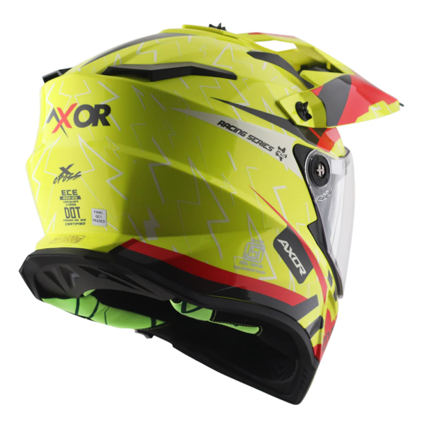 Axor Helmet X-Cross Adventure - Flash Gloss Neon Yellow/Red Graphic - Large - Image 11