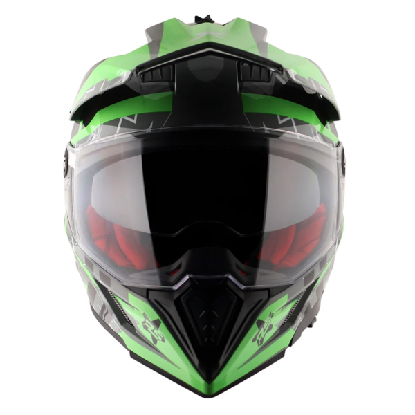 Axor Helmet X-Cross Adventure - Flash Gloss Cool Grey/Green Graphic - Large - Image 3
