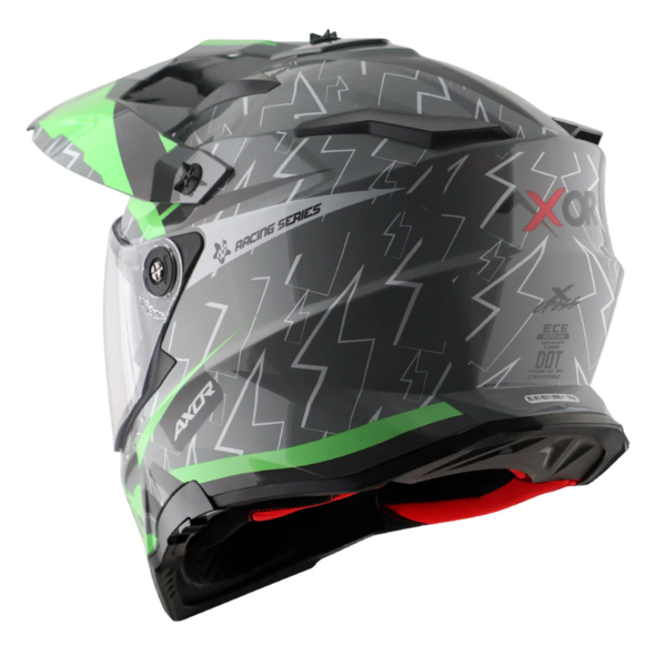 Axor Helmet X-Cross Adventure - Flash Gloss Cool Grey/Green Graphic - Large - Image 9