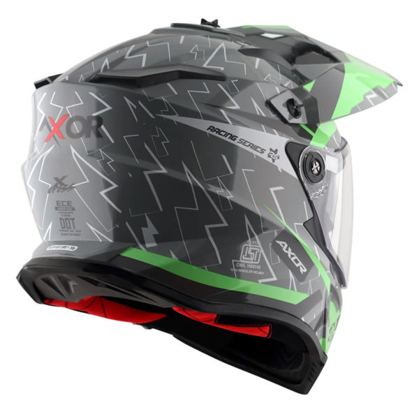 Axor Helmet X-Cross Adventure - Flash Gloss Cool Grey/Green Graphic - Large - Image 5