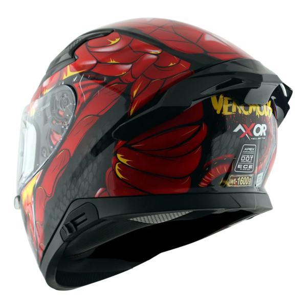 Axor Apex Full Face Helmet - Venomous Gloss Black Red - Large - Image 9