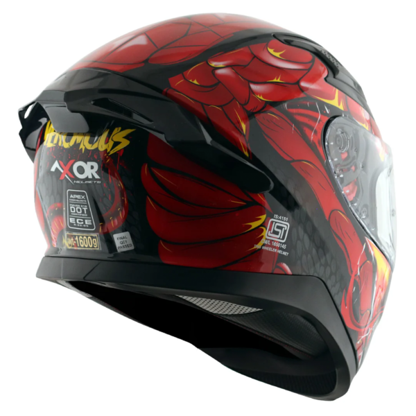 Axor Apex Full Face Helmet - Venomous Gloss Black Red - Large - Image 11