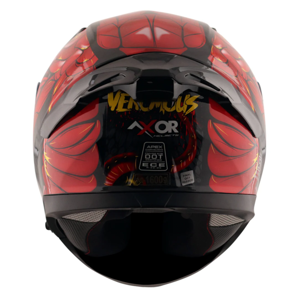 Axor Apex Full Face Helmet - Venomous Gloss Black Red - Large - Image 6