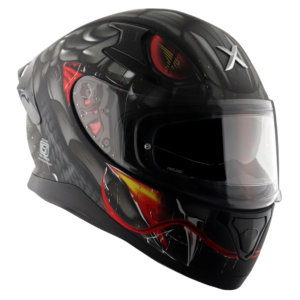 Axor Apex Full Face Helmet – Venomous Black Grey Matt – Large