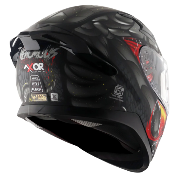 Axor Apex Full Face Helmet - Venomous Black Grey Matt - Large - Image 11