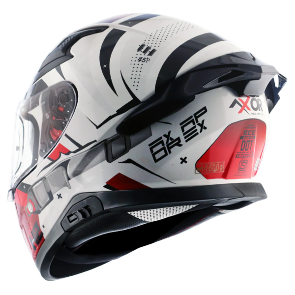 Axor Apex Full Face Helmet - Hex-2 Black Red Gloss- Large - Image 9