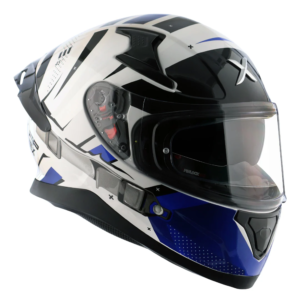 Axor Apex Full Face Helmet – Hex-2 White Blue Gloss – Large