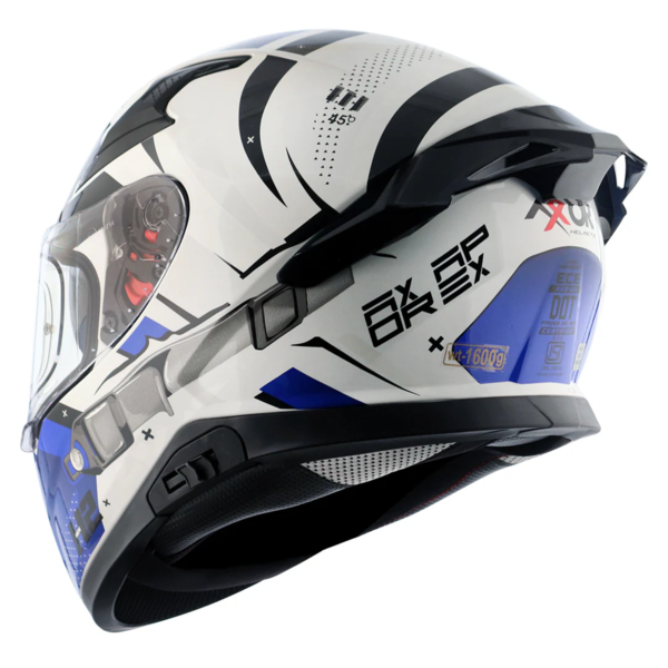 Axor Apex Full Face Helmet - Hex-2 White Blue Gloss - Large - Image 9
