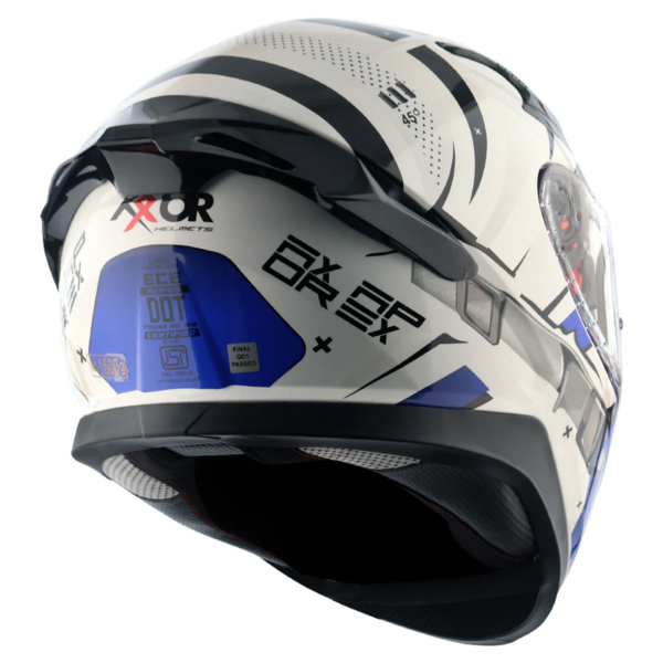 Axor Apex Full Face Helmet - Hex-2 White Blue Gloss - Large - Image 11