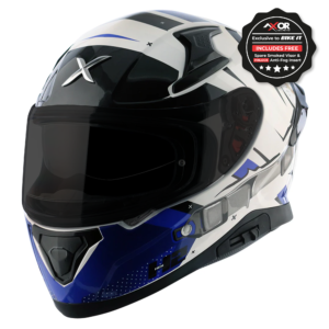 Axor Apex Full Face Helmet – Hex-2 White Blue Gloss – Large
