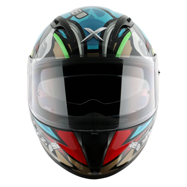 Axor Helmet Street Full Face - Bobby Gloss Black Blue - Large - Image 3