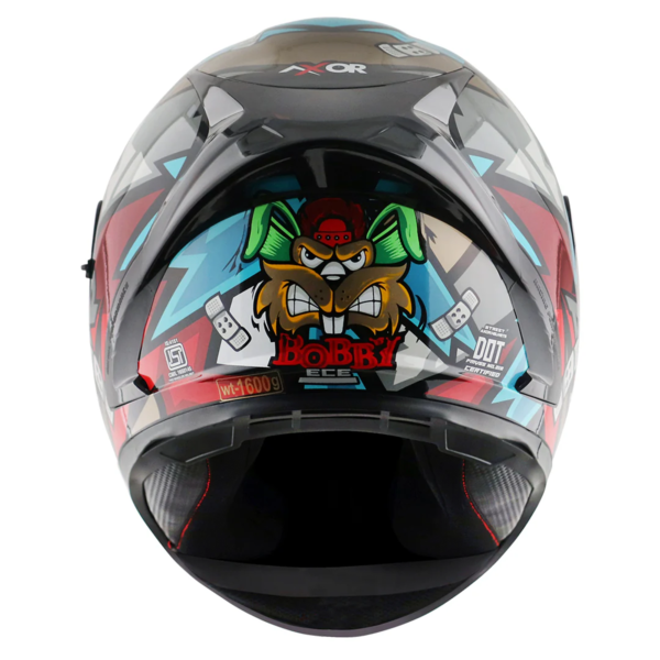 Axor Helmet Street Full Face - Bobby Gloss Black Blue - Large - Image 6