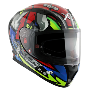 Axor Helmet Street Full Face – Bobby Gloss Black Red – Large