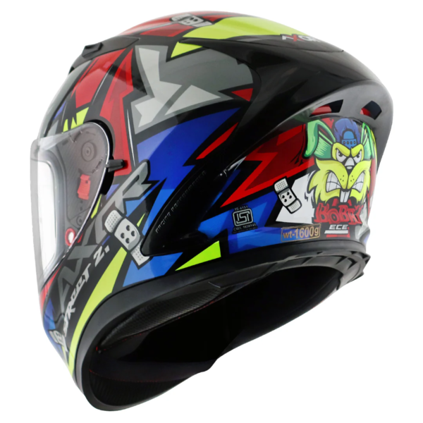 Axor Helmet Street Full Face - Bobby Gloss Black Red - Large - Image 9