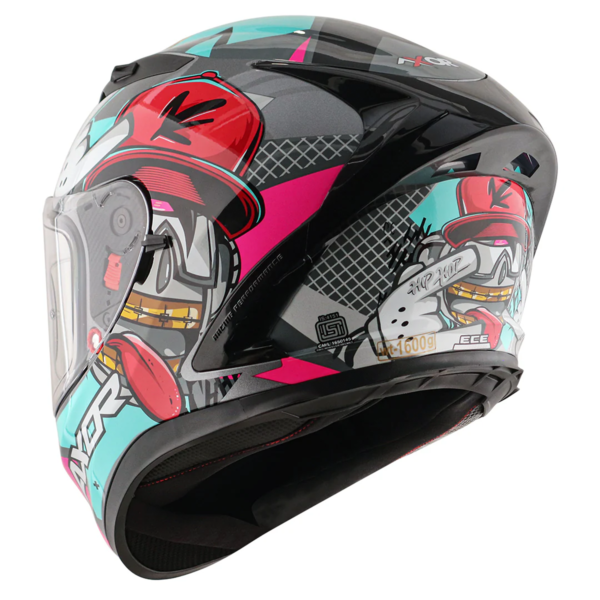 Axor Helmet Street Full Face - Hip Hop Gloss Athena Grey Mint - Large - Image 9