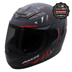 Axor Rage Full Face Helmet – Python Black Grey Red Matt – Large