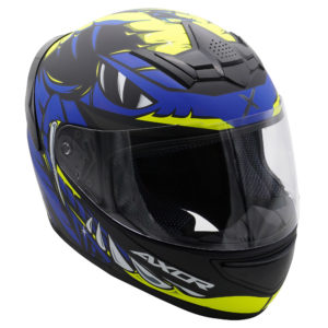 Axor Rage Full Face Helmet – Python Blue Yellow Black Matt – Large