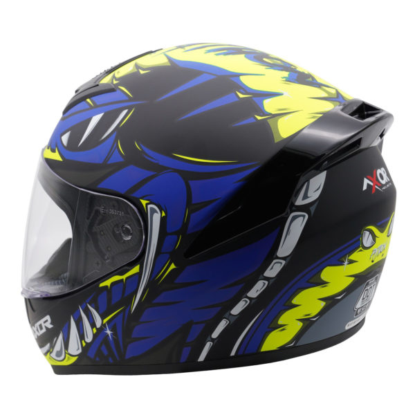 Axor Rage Full Face Helmet - Python Blue Yellow Black Matt - Large - Image 9