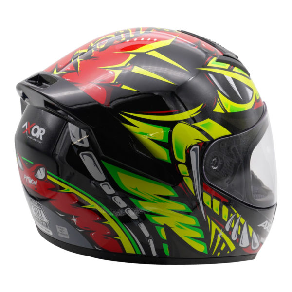 Axor Rage Full Face Helmet - Python Red Yellow Black Gloss - Large - Image 5