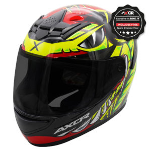 Axor Rage Full Face Helmet – Python Red Yellow Black Gloss – Large