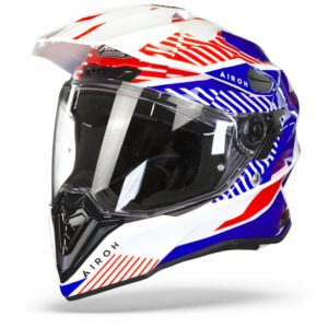 Airoh Commander Adventure Helmet – ‘Boost White/Blue’ (Gloss) – LARGE