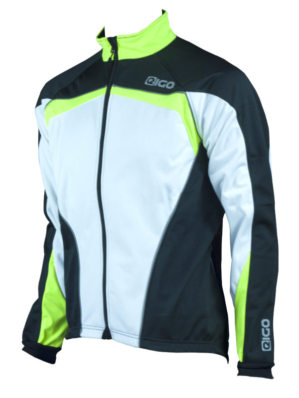 Eigo Bora Windproof Ladies Cycling Jacket White / Black / Fluoro Yellow - S