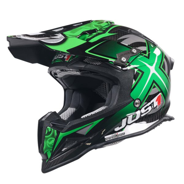 Just 1 J12 Carbon MX Helmet Mister X Carbon Green (Extra Small) - Image 10