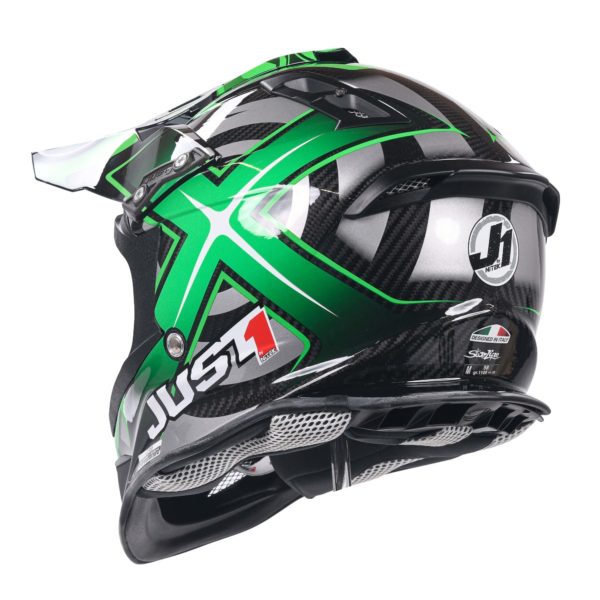 Just 1 J12 Carbon MX Helmet Mister X Carbon Green (Extra Small) - Image 6