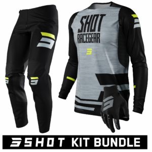 Shot Contact Loom Grey Kit Bundle (Jersey: Medium, Pants: 32″ Waist, Gloves: Not included)