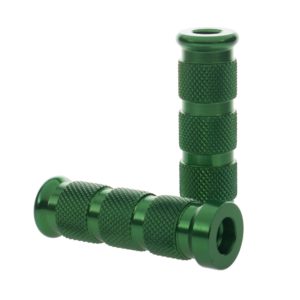 Aluminium Knurled Replacement Road/Track Footrest Pegs Round (Green) – PAIR