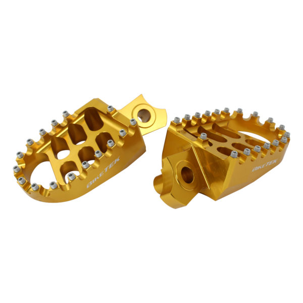 BikeTek MX Forged Wide Platform Footpegs Suzuki Gold #55GD