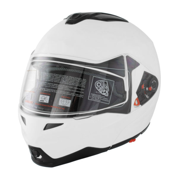 GSB G-339 Adult Flip Road Helmet Plain White Gloss - Medium
