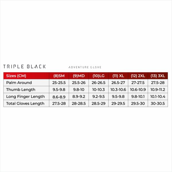Bike It "Triple Black" All-Seasons Motorcycle Glove - Large - Image 12