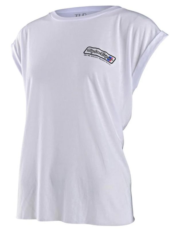Troy Lee Designs Womens Go Faster Short Sleeved T-Shirt - White - Small - Image 2