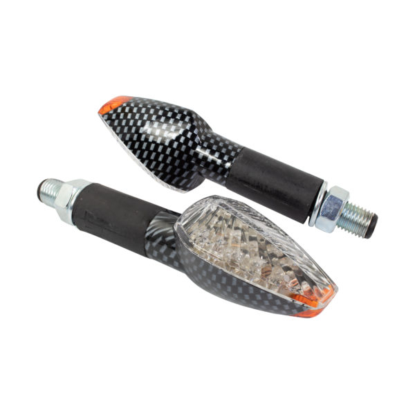 Bike It Long Stem LED Force Indicators With Carbon Body And Clear Lens