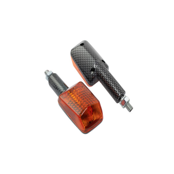 Bike It Long Stem Mini Indicators With Carbon Body And Amber Lens