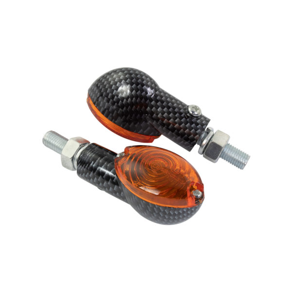 Bike It Mini Cat Eye Indicators With Carbon Body And Amber Lens