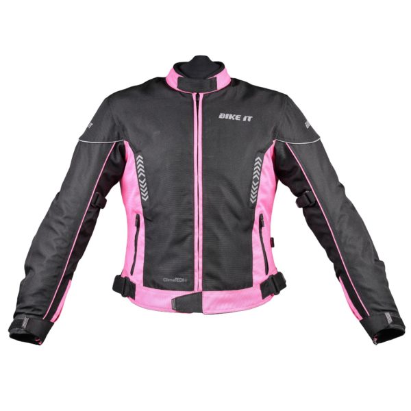 Bike It 'Insignia' Ladies Motorcycle Jacket (Pink) - Size 12 LARGE - Image 12