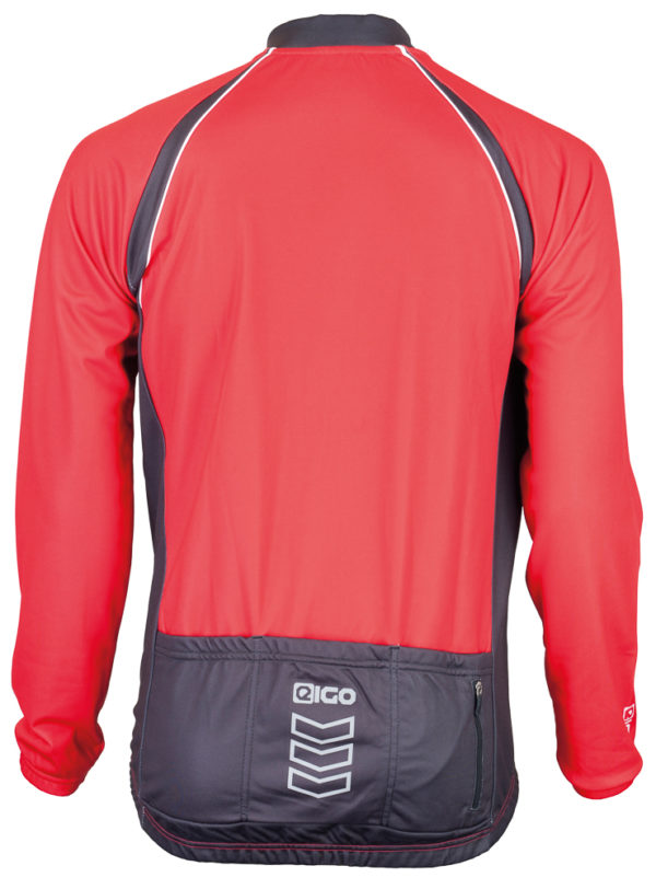 Eigo Logic Mens Long Sleeve Cycling Jersey Red / Black - S - Image 2