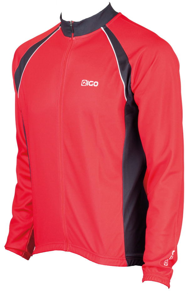 Eigo Logic Mens Long Sleeve Cycling Jersey Red / Black - S